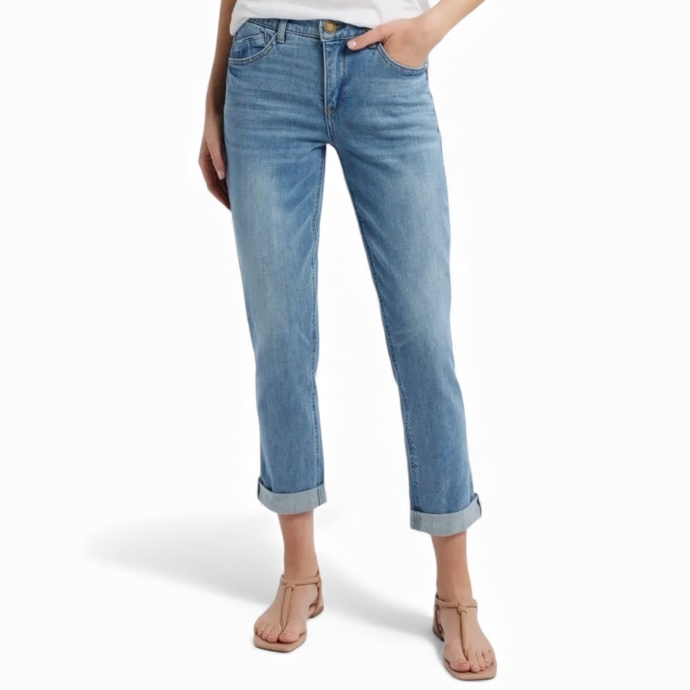 WIT & WISDOM 'Ab'Solution High Waist Girlfriend Jeans - LIGHT BLUE ARTISANAL 16